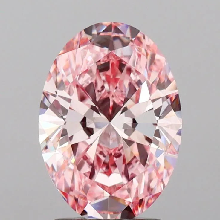 2.02ct Oval Lab Grown Diamond (Colour Fancy Intense Pink, Clarity VS1, IGI Certified)