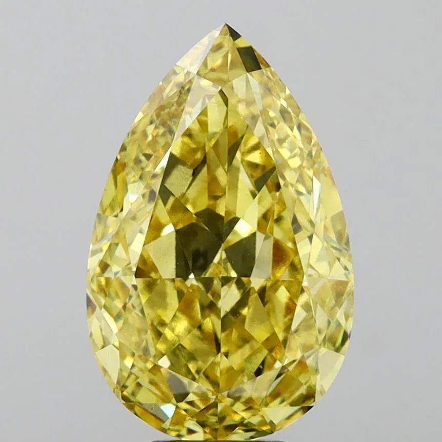 9.06ct Pear Lab Grown Diamond (Colour Fancy Intense Yellow, Clarity VS2, IGI Certified)