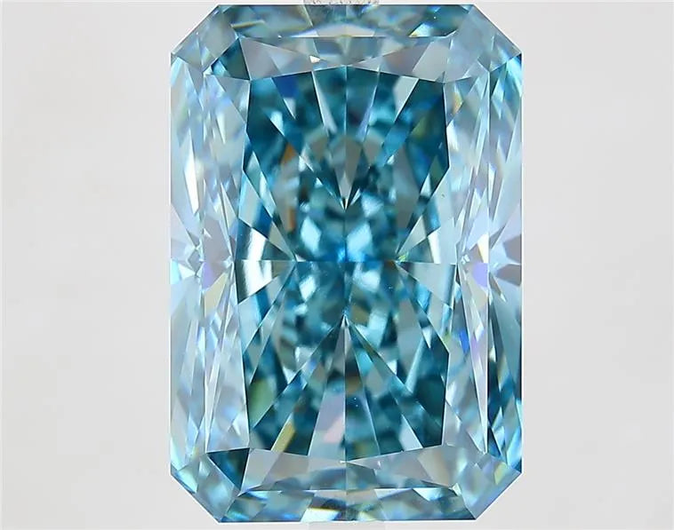 9.11ct Radiant Lab Grown Diamond (Colour Fancy Vivid Greenish Blue, Clarity VVS2, IGI Certified)