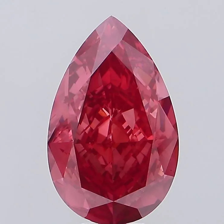 9.48ct Pear Lab Grown Diamond (Colour Fancy Vivid Red, Clarity VS1, IGI Certified)