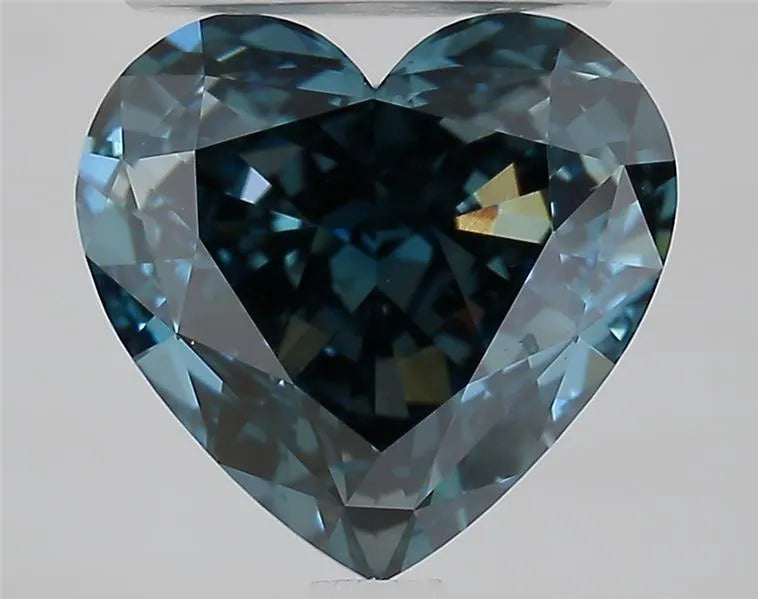 3.41ct Heart Lab Grown Diamond (Colour Fancy Deep Green Blue, Clarity VVS2, IGI Certified)