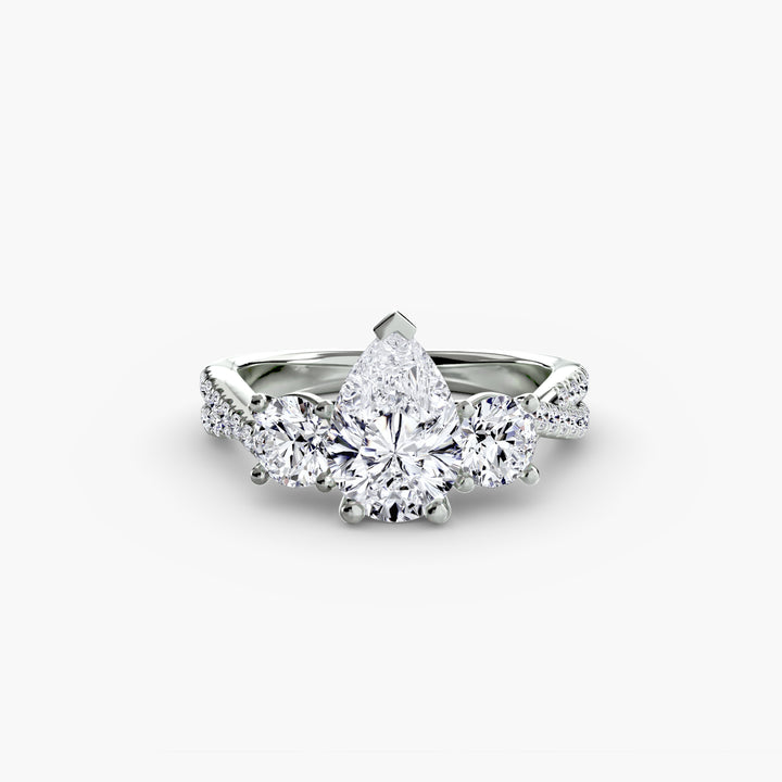Three-Stone with Pavé Band 2