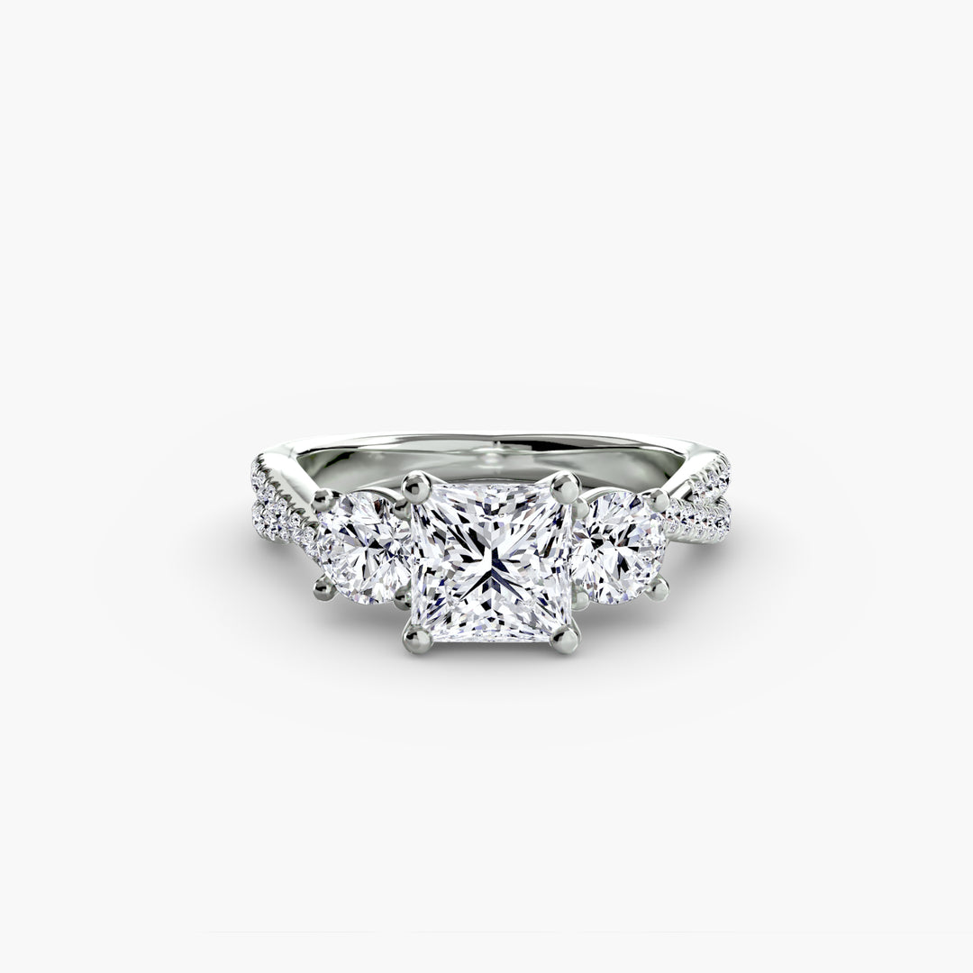 Three-Stone with Pavé Band 2